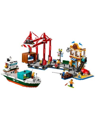 Конструктор LEGO City - Морско пристанище с товарен кораб (60422) - 6