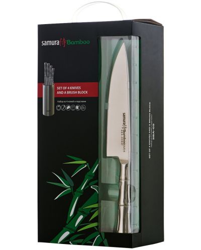 Комплект от 4 ножа с поставка Samura - Bamboo - 10