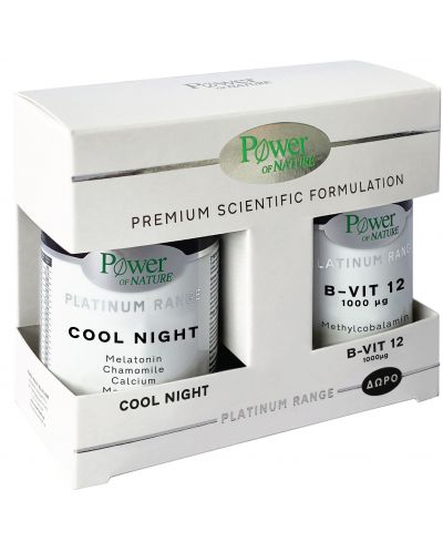 Platinum Range Cool Night + B-Vit 12, 30 капсули + 20 таблетки, Power of Nature - 1