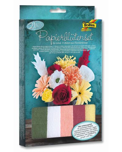Творчески комплект за декорация Folia - Букет цветя от креп хартия - 1