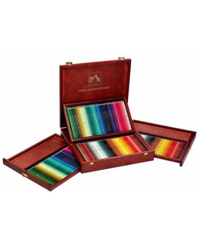Комплект цветни моливи Caran d'Ache Supracolor + Pablo - 160 броя, дървена кутия - 1
