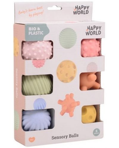 Комплект сензорни топки Happy World - 6 броя - 2