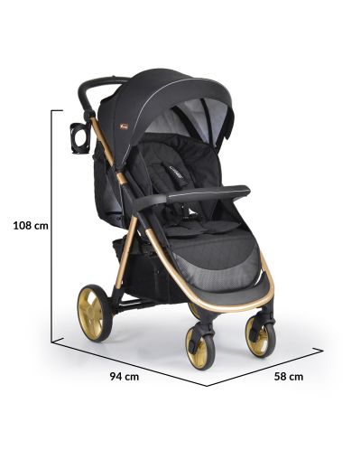 Комбинирана детска количка Cangaroo - Noble 3 в 1, черна - 5