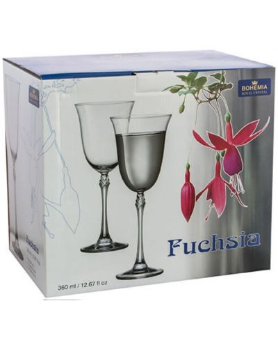 Комплект чаши за вино Bohemia - Royal Fuchsia, 6 броя x 360 ml - 2