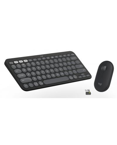 Комплект клавиатура Logitech K380s, for Mac + мишка Logitech M350s, сиви - 2