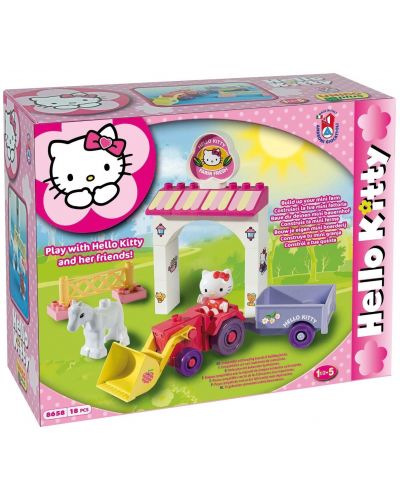 Детски конструктор Unico Plus Hello Kitty - Мини ферма, 18 части