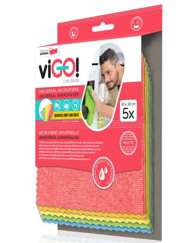 Комплект от 5 микрофибърни кърпи viGО! - Premium, универсални - 3