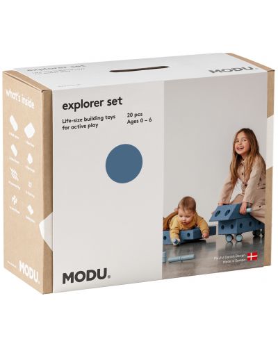 Комплект за игра Modu - Explorer set, наситено синьо-небесно синьо - 2