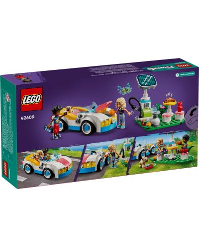 Конструктор LEGO Friends - Електрическа кола и зарядно (42609) - 7