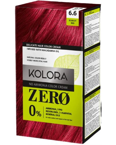 Kolora Zero Боя за коса, 6.6 Наситено червено - 1
