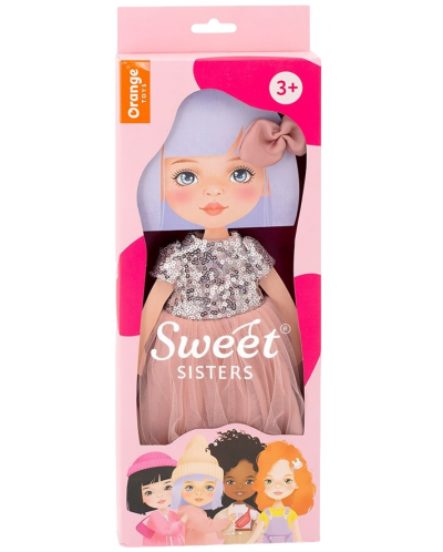 Комплект дрехи за кукла Orange Toys Sweet Sisters - Розова рокля с пайети - 1