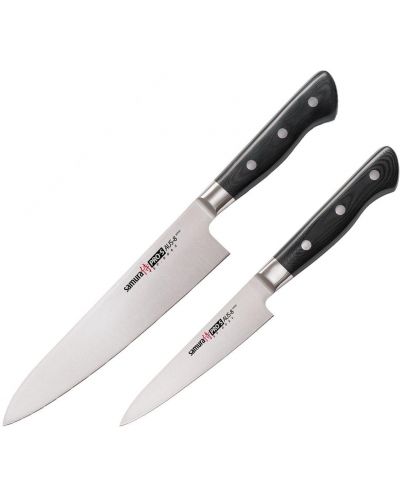 Комплект от 2 ножа Samura - PRO-S, черна дръжка - 1