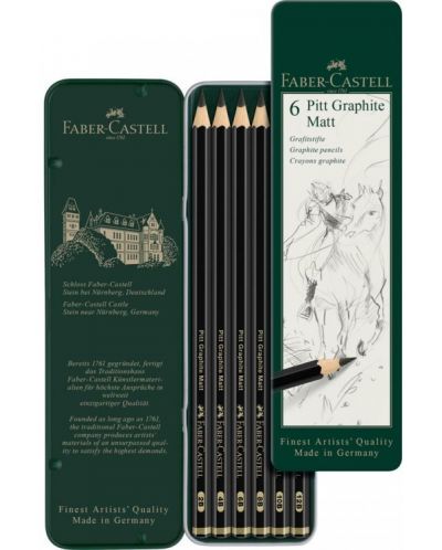 Комплект графитни моливи Faber-Castell Pitt - Matt, 6 броя - 3