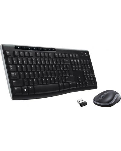 Комплект мишка и клавиатура Logitech - MK270, безжичен, черен - 1