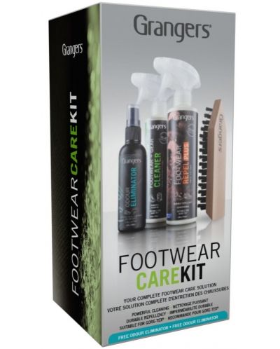 Комплект препарати с четка Grangers - OWP Footwear Care Kit, 700 g - 6