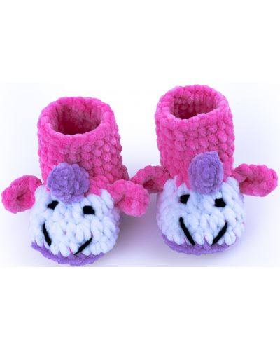 Комплект Softy - Играчка еднорог и обувки, розов, 0-6 месеца - 3