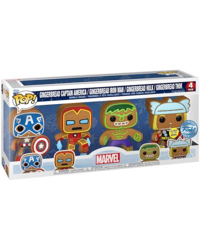Комплект фигури Funko POP! Marvel: Avengers - Gingerbread Avengers (Special Edition) - 6