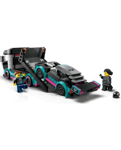 Конструктор LEGO City - Състезателна кола и камион за превоз на автомобили (60406) - 3