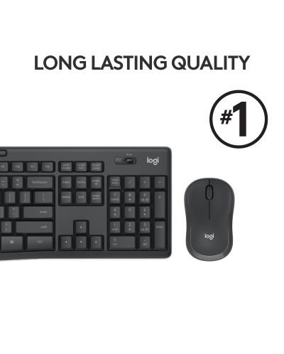 Комплект мишка и клавиатура Logitech - MK295, безжичен, черен - 8
