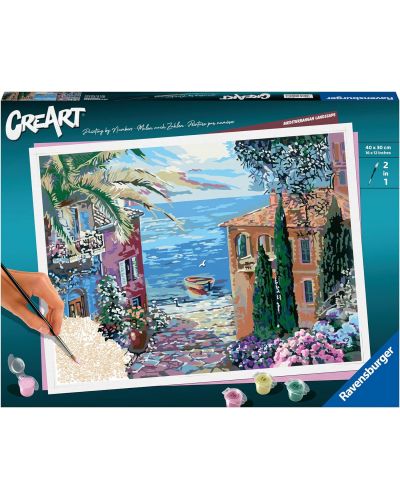 Комплект за рисуване по номера Ravensburger CreArt - Средиземноморски пейзаж - 1