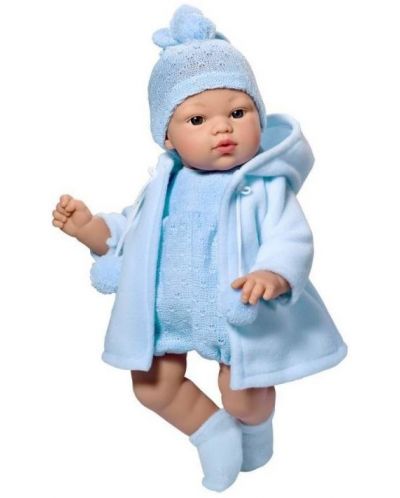 Кукла Asi - Бебе Коке, със синьо гащеризонче и пaлто - 1