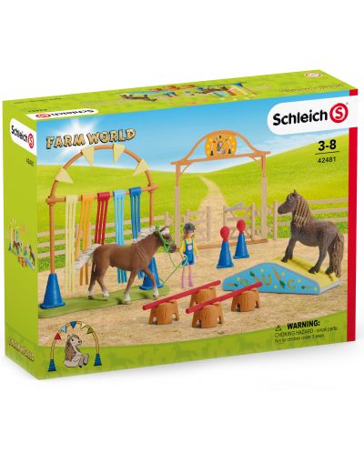 Комплект Schleich Farm World Horses - Аджилити тренировъчна площадка с пони - 2