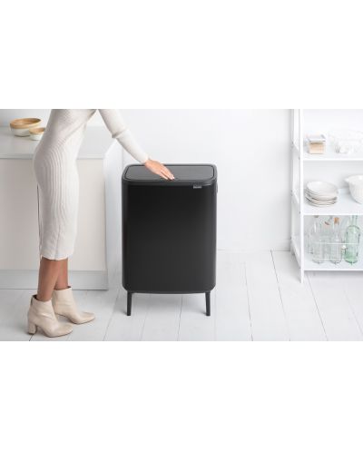 Кош за отпадъци Brabantia - Bo Touch Hi, 2 x 30 l, Matt Black - 7