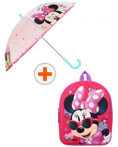 Комплект за детска градина Vadobag Minnie Mouse - 3D раница и чадър, Friends Around Town - 1
