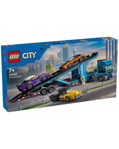 Конструктор LEGO City - Камион за превоз на спортни автомобили (60408) - 1