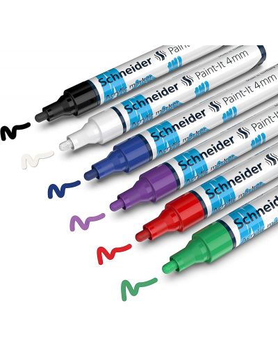 Комплект акрилни маркери Schneider Paint-It - 320, 4.00 mm, 6 основни цвята - 2