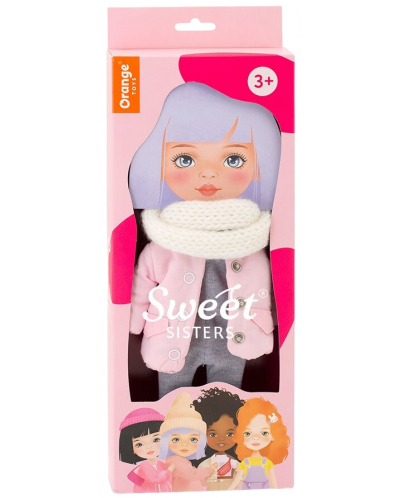 Комплект дрехи за кукла Orange Toys Sweet Sisters - Розово яке с шал - 1