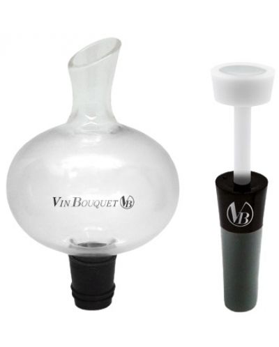Комплект Vin Bouquet - Стъклен мини декантер и вакуум помпа - 1