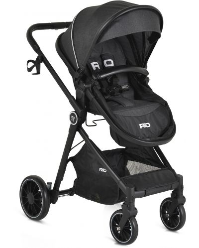 Комбинирана бебешка количка Moni - Rio, черна - 2