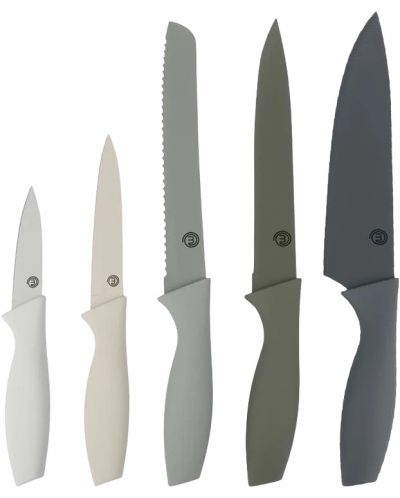 Комплект от 5 ножа MasterChef - Стомана, PP, многоцветни - 1
