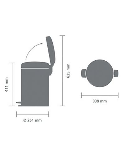 Кош за отпадъци Brabantia - NewIcon, 12 l, Champagne - 9