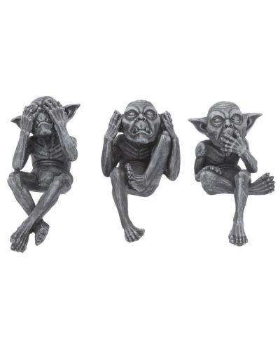 Комплект статуетки Nemesis Now Adult: Humor - Three Wise Goblins, 12 cm - 1