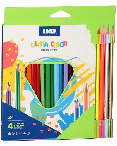 Комплект цветни моливи Junior - Ultra Color, 24 броя - 1