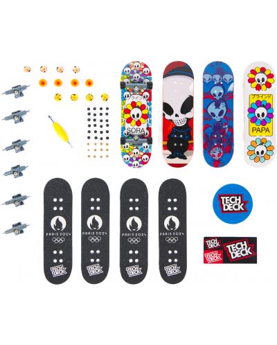 Комплект скейтборди за пръсти Tech Deck - Papa Sora, Paris 2024, 4 броя - 2