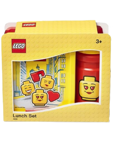 Комплект бутилка и кутия за храна Lego - Iconic Classic, червен, жълт - 2