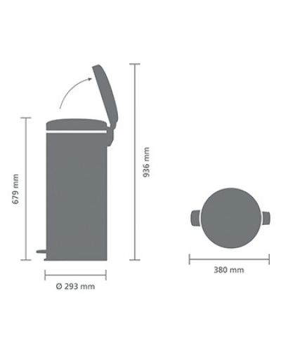 Кош за отпадъци Brabantia - NewIcon, 30 l, Passion Red - 6