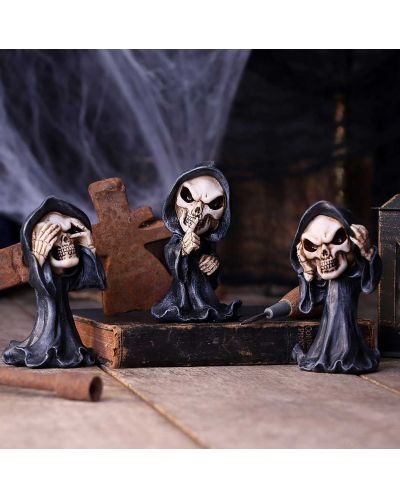 Комплект статуетки Nemesis Now Adult: Humor - Three Wise Reapers, 11 cm - 5