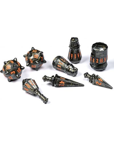 Комплект зарове PolyHero Warrior Dice Set - Steel Grey - 1