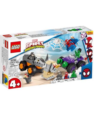 Конструктор LEGO Marvel - Spidey Amazing Friends, Хълк срещу Носорога (10782) - 1