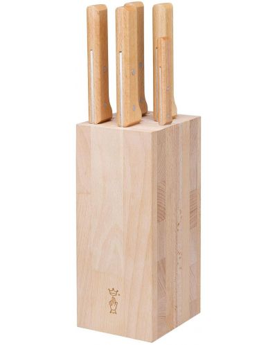 Комплект ножове с дървена стойка Opinel - Parallele, 6 части, бук - 1