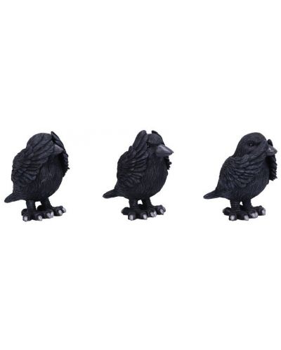 Комплект статуетки Nemesis Now Adult: Humor - Three Wise Ravens, 8 cm - 4