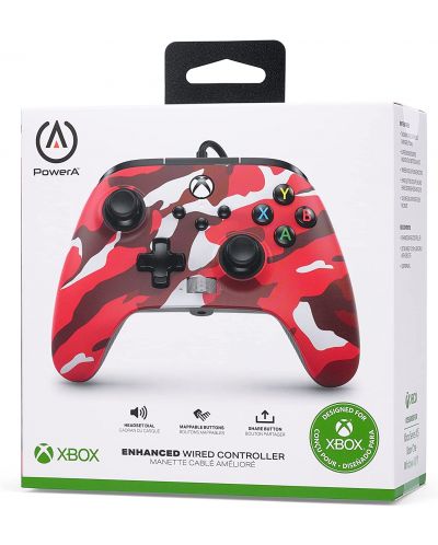 Контролер PowerA - Enhanced, Red Camo (Xbox One/Series S/X) - 6
