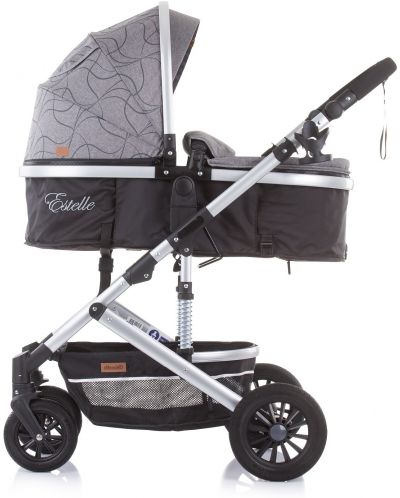 Комбинирана бебешка количка Chipolino - Естел, платина - 3