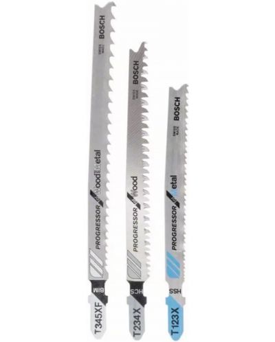 Комплект ножове за прободен трион Bosch - 3 части - 1