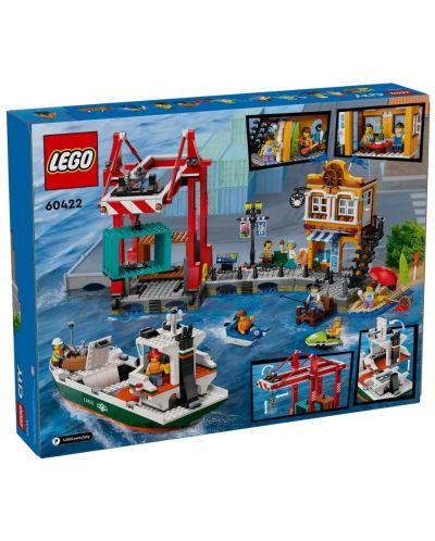 Конструктор LEGO City - Морско пристанище с товарен кораб (60422) - 2