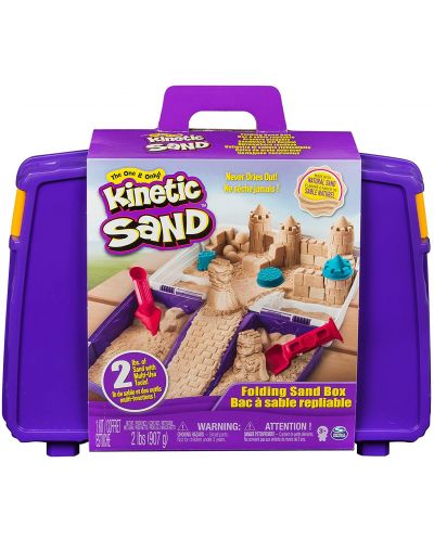 Комплект Kinetic Sand - Сгъваем пясъчник с аксесоари - 1